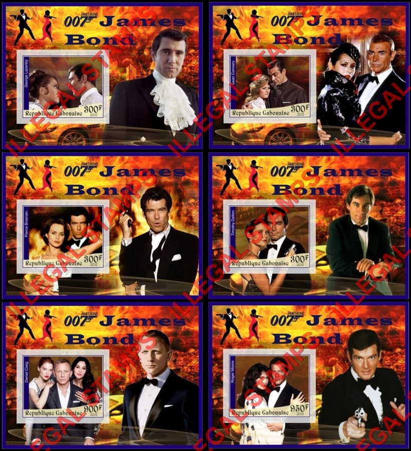 Gabon 2019 James Bond (different) Illegal Stamp Souvenir Sheets of 1 Gabon 2019 James Bond (different) Illegal Stamp Souvenir Sheets of 1