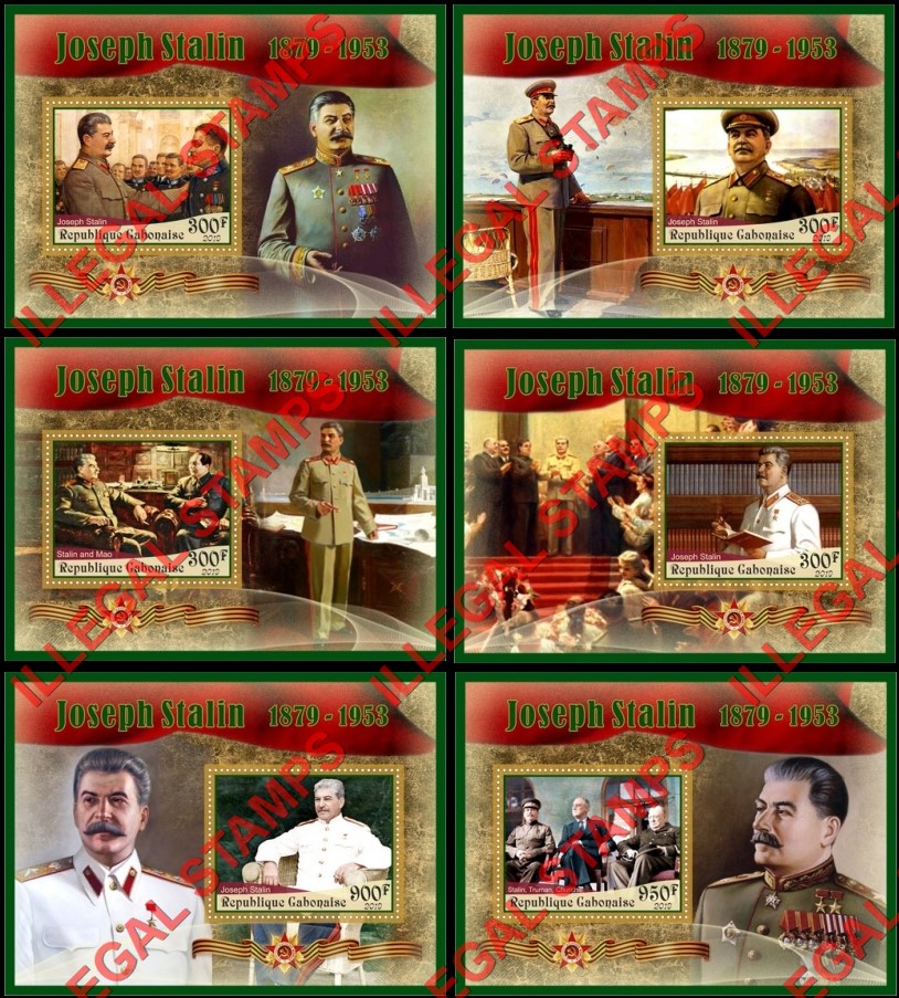 Gabon 2019 Joseph Stalin (different) Illegal Stamp Souvenir Sheets of 1 Gabon 2019 Joseph Stalin (different) Illegal Stamp Souvenir Sheets of 1