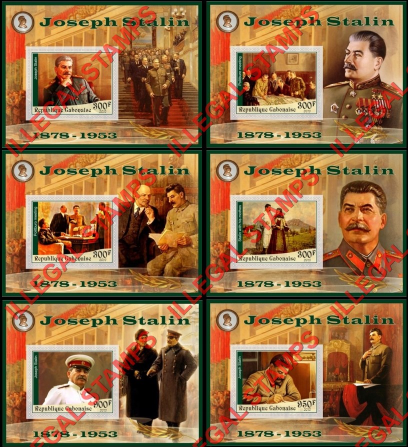 Gabon 2019 Joseph Stalin Illegal Stamp Souvenir Sheets of 1 Gabon 2019 Joseph Stalin Illegal Stamp Souvenir Sheets of 1