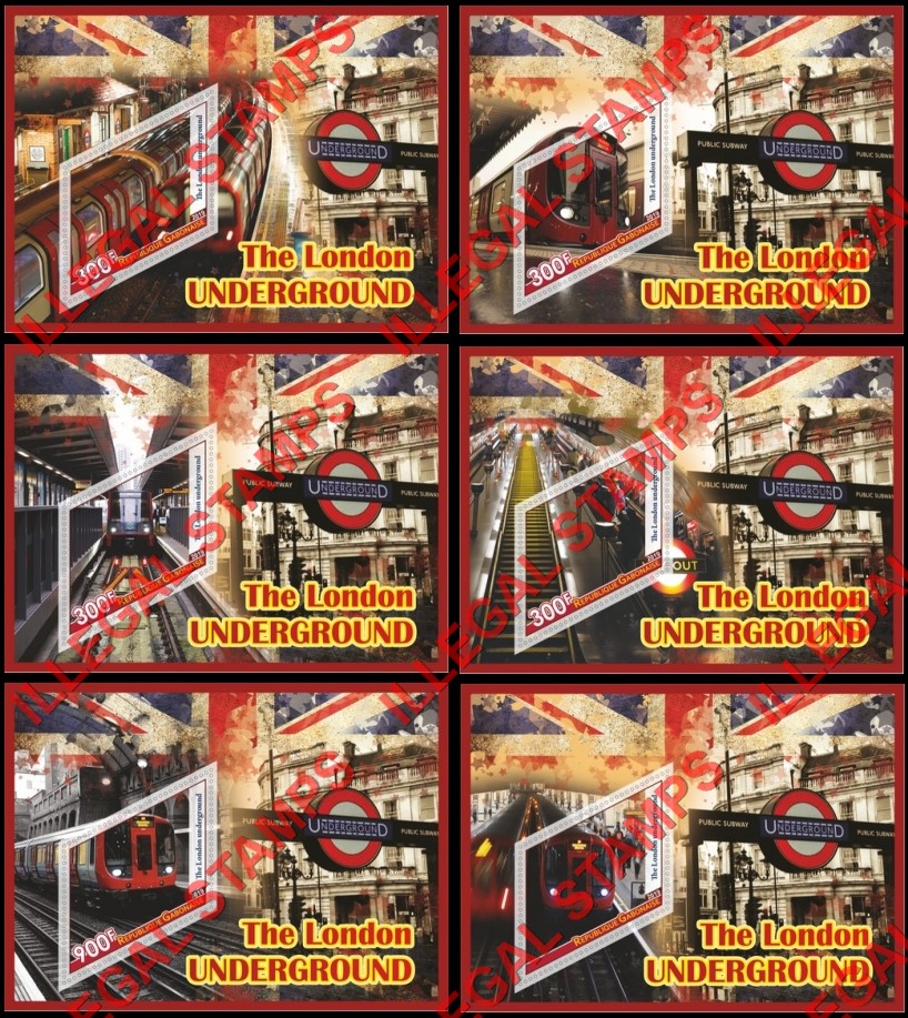 Gabon 2019 London Underground Illegal Stamp Souvenir Sheets of 1 Gabon 2019 London Underground Illegal Stamp Souvenir Sheets of 1