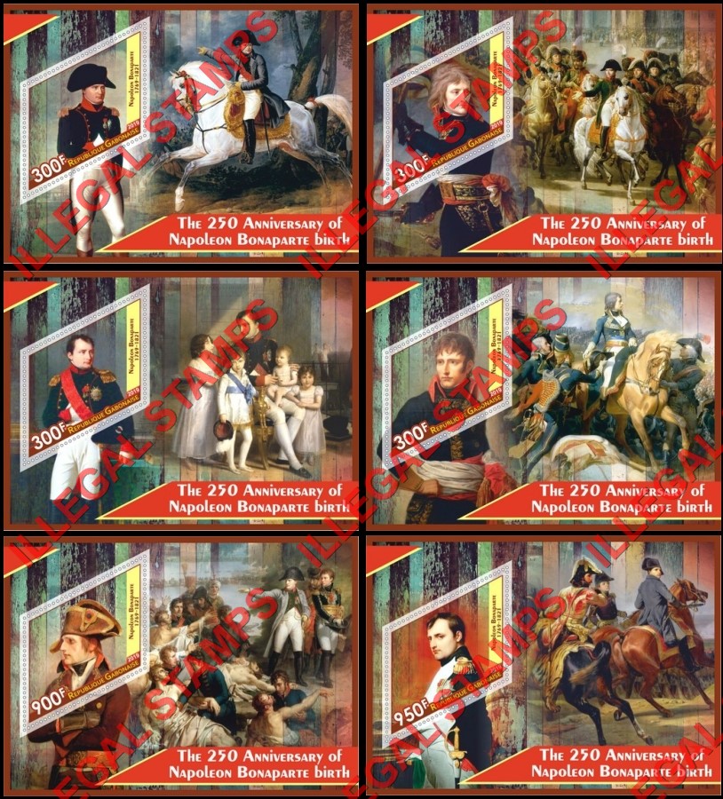 Gabon 2019 Napoleon Bonaparte Illegal Stamp Souvenir Sheets of 1 Gabon 2019 Napoleon Bonaparte Illegal Stamp Souvenir Sheets of 1