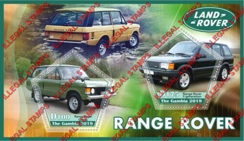 Gambia 2019 Land Rover Illegal Stamp Souvenir Sheet of 2 Gambia 2019 Land Rover Illegal Stamp Souvenir Sheet of 2