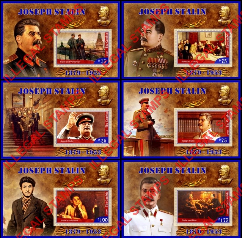 Gambia 2019 Joseph Stalin (second different) Illegal Stamp Souvenir Sheets of 1 Gambia 2019 Joseph Stalin (second different) Illegal Stamp Souvenir Sheets of 1