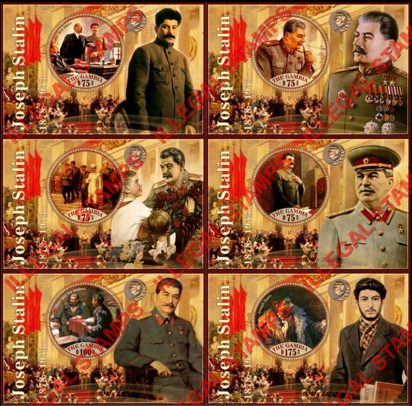 Gambia 2020 Joseph Stalin (different) Illegal Stamp Souvenir Sheets of 1 Gambia 2020 Joseph Stalin (different) Illegal Stamp Souvenir Sheets of 1