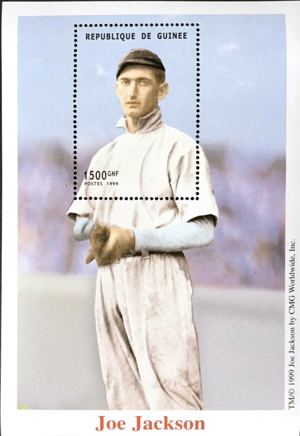 Guinea Republic 1999 Joe Jackson Baseball Legend Stamp Souvenir Sheet of 1 Michel Catalog No. BL589 Guinea Republic 1999 Joe Jackson Baseball Legend Stamp Souvenir Sheet of 1 Michel Catalog No. BL589