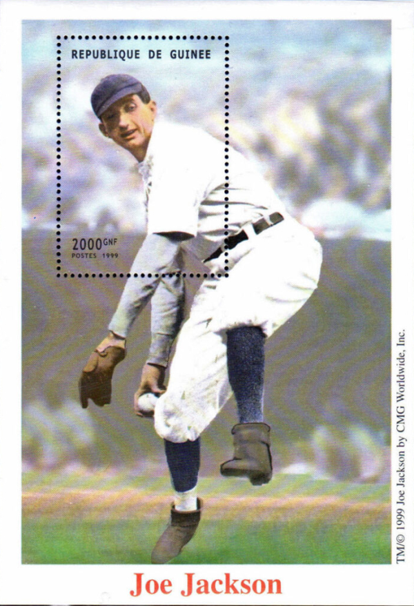 Guinea Republic 1999 Joe Jackson Baseball Legend Stamp Souvenir Sheet of 1 Michel Catalog No. BL590 Guinea Republic 1999 Joe Jackson Baseball Legend Stamp Souvenir Sheet of 1 Michel Catalog No. BL590