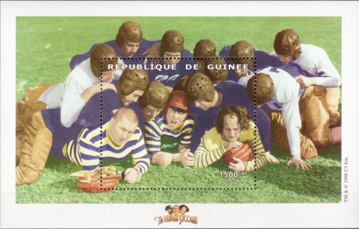 Guinea Republic 1999 The Three Stooges Stamp Souvenir Sheet of 1 Michel Catalog No. BL570 Guinea Republic 1999 The Three Stooges Stamp Souvenir Sheet of 1 Michel Catalog No. BL570