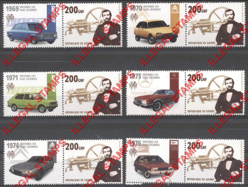 Guinea Republic 2002 Cars Automobiles Illegal Stamp Pairs (Part 2) Guinea Republic 2002 Cars Automobiles Illegal Stamp Pairs (Part 2)