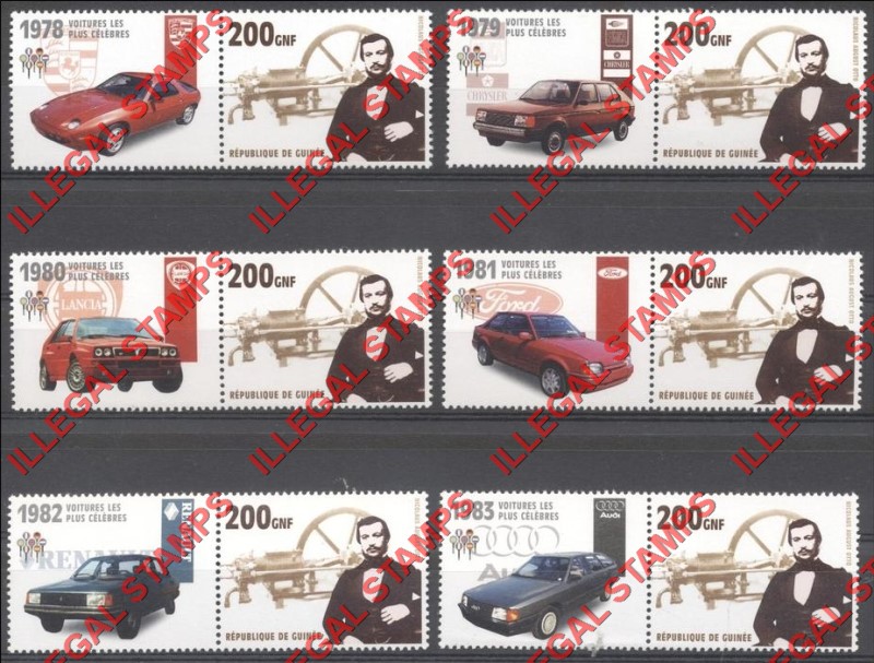 Guinea Republic 2002 Cars Automobiles Illegal Stamp Pairs (Part 3) Guinea Republic 2002 Cars Automobiles Illegal Stamp Pairs (Part 3)