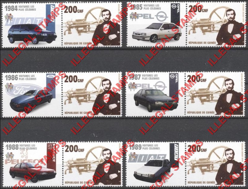 Guinea Republic 2002 Cars Automobiles Illegal Stamp Pairs (Part 4) Guinea Republic 2002 Cars Automobiles Illegal Stamp Pairs (Part 4)
