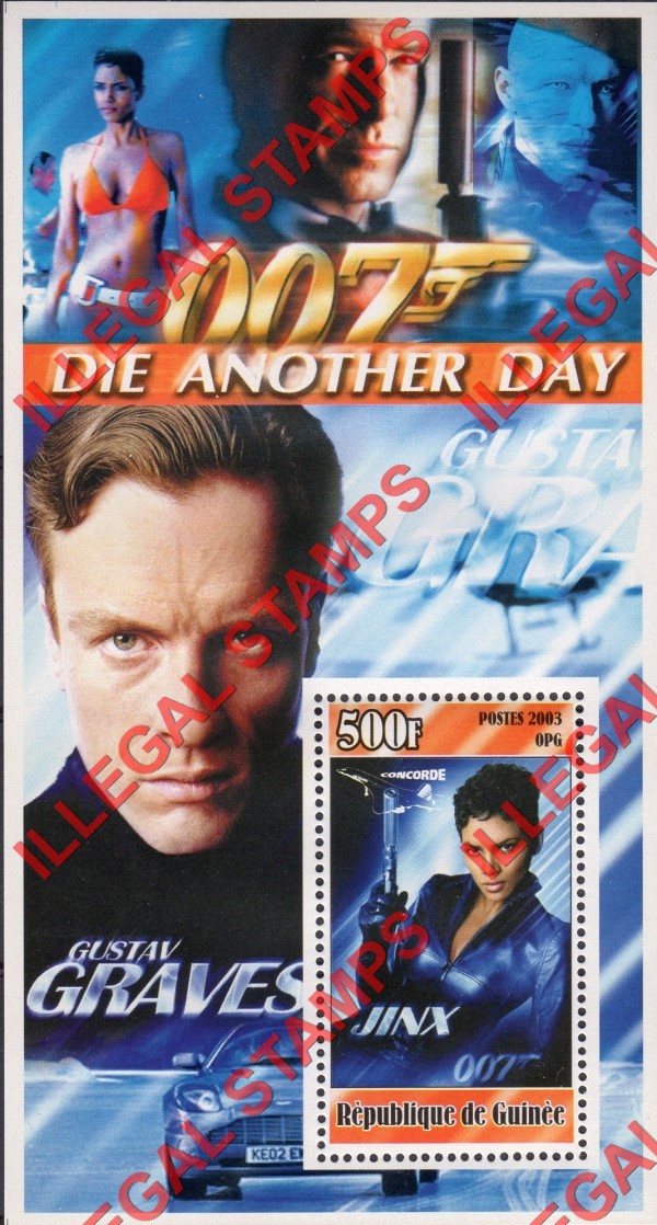 Guinea Republic 2003 James Bond Die Another Day Illegal Stamp Souvenir Sheet of 1 (Sheet 2) Guinea Republic 2003 James Bond Die Another Day Illegal Stamp Souvenir Sheet of 1 (Sheet 2)