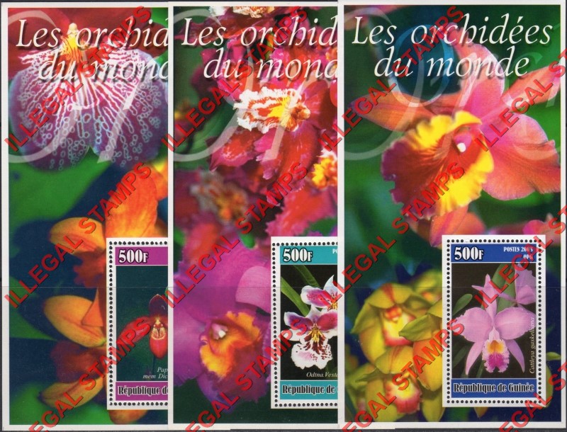 Guinea Republic 2003 Orchids Illegal Stamp Souvenir Sheets of 1 Guinea Republic 2003 Orchids Illegal Stamp Souvenir Sheets of 1