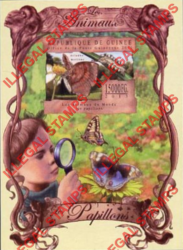 Guinea Republic 2013 Animals Series Butterflies Counterfeit Illegal Stamp Guinea Republic 2013 Animals Series Butterflies Counterfeit Illegal Stamp
