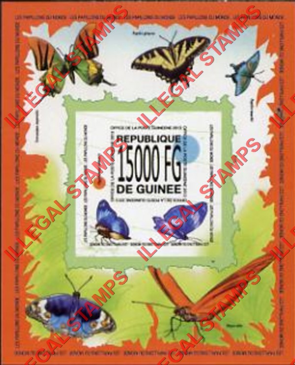 Guinea Republic 2013 Butterflies Counterfeit Illegal Stamp Guinea Republic 2013 Butterflies Counterfeit Illegal Stamp
