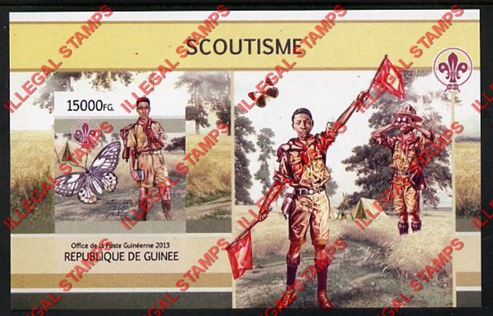 Guinea Republic 2013 Scouting Scoutisme Counterfeit Illegal Stamp Guinea Republic 2013 Scouting Scoutisme Counterfeit Illegal Stamp