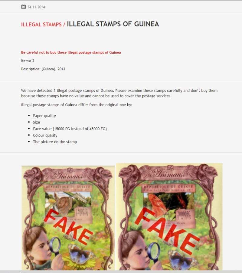 Snapshot of Stamperija Listing and Description of Guinea Republic 2013 Butterflies Illegal Stamp Souvenir Sheets Snapshot of Stamperija Listing and Description of Guinea Republic 2013 Butterflies Illegal Stamp Souvenir Sheets