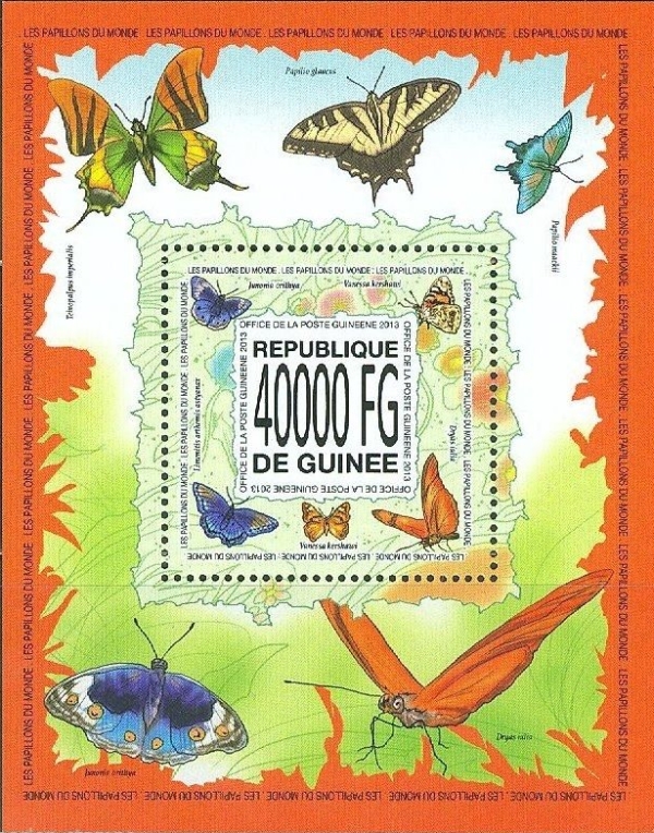 Guinea Republic 2013 Butterflies Legal Issue Guinea Republic 2013 Butterflies Legal Issue