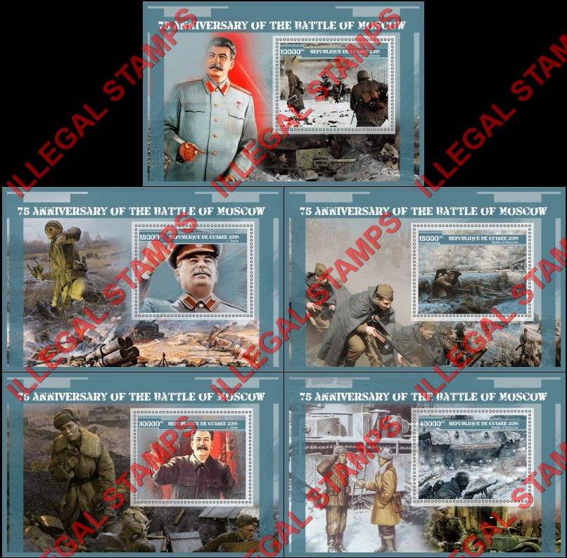 Guinea Republic 2016 Battle of Moscow Illegal Stamp Souvenir Sheets of 1 Guinea Republic 2016 Battle of Moscow Illegal Stamp Souvenir Sheets of 1