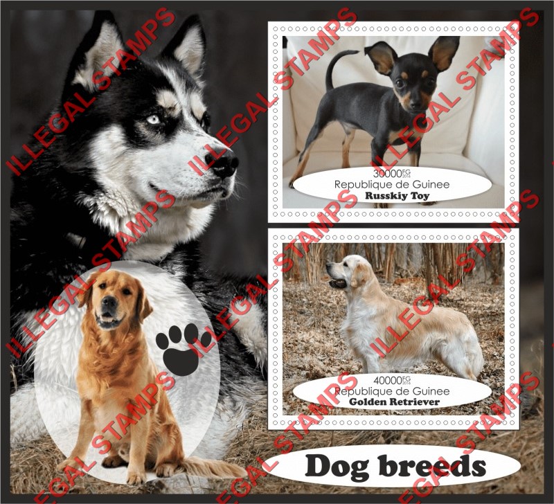 Guinea Republic 2016 Dogs (different a) Illegal Stamp Souvenir Sheet of 2 Guinea Republic 2016 Dogs (different a) Illegal Stamp Souvenir Sheet of 2