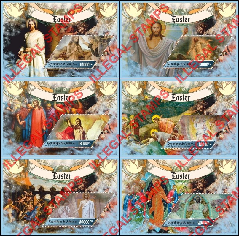 Guinea Republic 2018 Easter Paintings Illegal Stamp Souvenir Sheets of 1 Guinea Republic 2018 Easter Paintings Illegal Stamp Souvenir Sheets of 1
