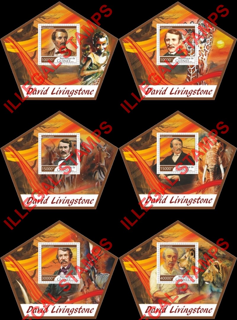 Guinea Republic 2019 David Livingstone Illegal Stamp Souvenir Sheets of 1 Guinea Republic 2019 David Livingstone Illegal Stamp Souvenir Sheets of 1