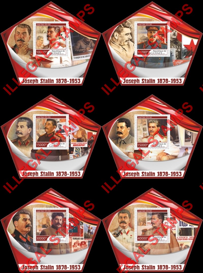 Guinea Republic 2019 Joseph Stalin Illegal Stamp Souvenir Sheets of 1 Guinea Republic 2019 Joseph Stalin Illegal Stamp Souvenir Sheets of 1