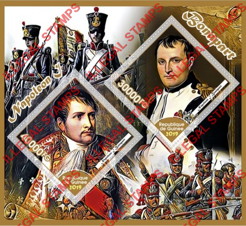 Guinea Republic 2019 Napoleon Bonaparte Illegal Stamp Souvenir Sheet of 2 Guinea Republic 2019 Napoleon Bonaparte Illegal Stamp Souvenir Sheet of 2