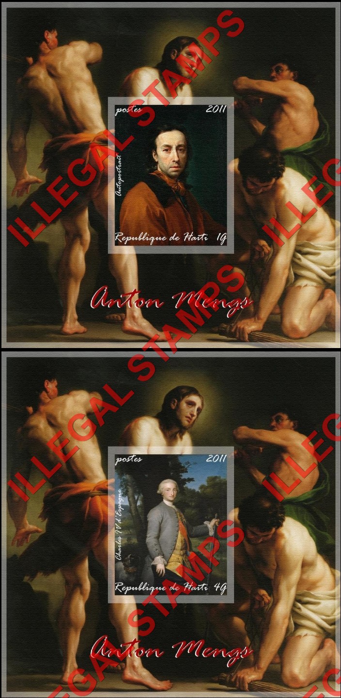 Haiti 2011 Paintings by Anton Mengs Illegal Stamp Souvenir Sheets of 1 (Part 1) Haiti 2011 Paintings by Anton Mengs Illegal Stamp Souvenir Sheets of 1 (Part 1)