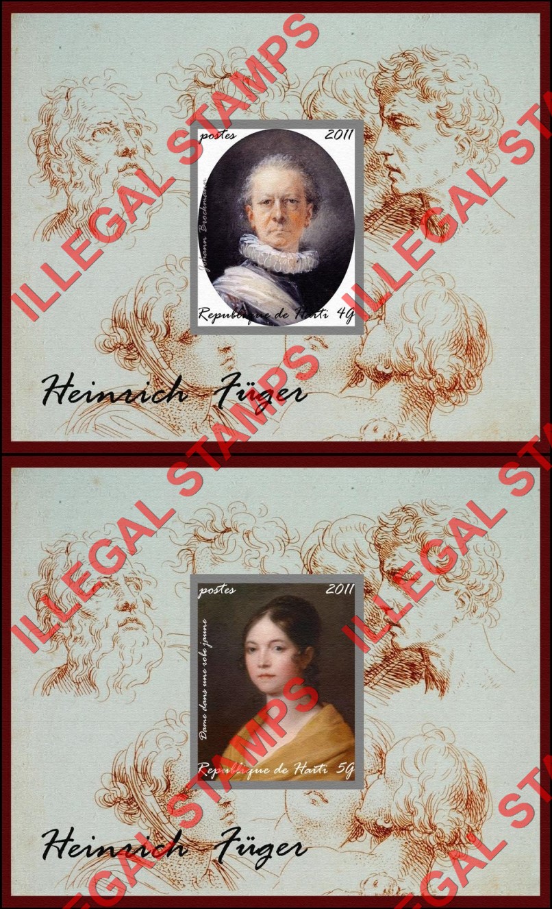 Haiti 2011 Paintings by Heinrich Fuger Illegal Stamp Souvenir Sheets of 1 (Part 2) Haiti 2011 Paintings by Heinrich Fuger Illegal Stamp Souvenir Sheets of 1 (Part 2)