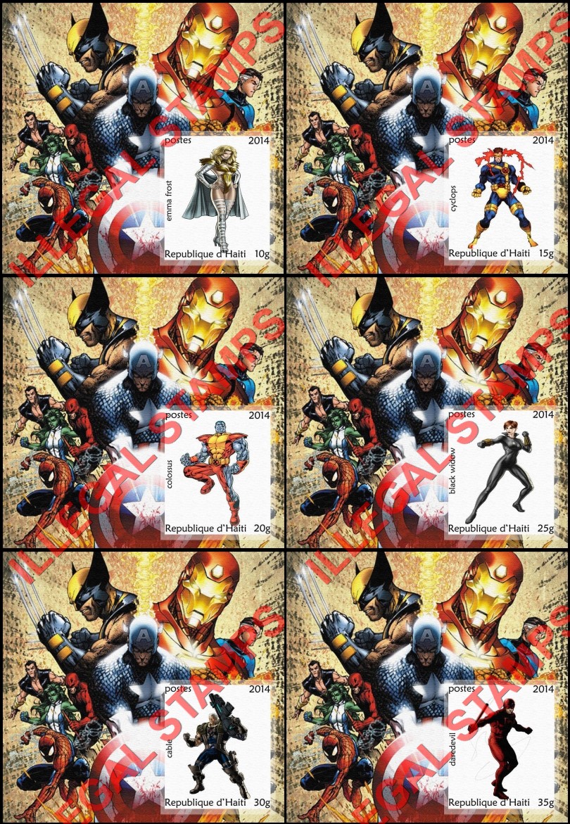 Haiti 2014 Comic Book Superheroes Illegal Stamp Souvenir Sheets of 1 (Part 2) Haiti 2014 Comic Book Superheroes Illegal Stamp Souvenir Sheets of 1 (Part 2)