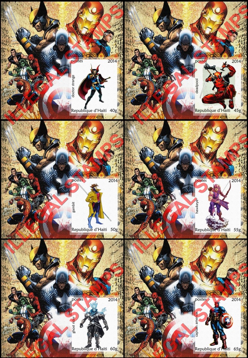 Haiti 2014 Comic Book Superheroes Illegal Stamp Souvenir Sheets of 1 (Part 3) Haiti 2014 Comic Book Superheroes Illegal Stamp Souvenir Sheets of 1 (Part 3)