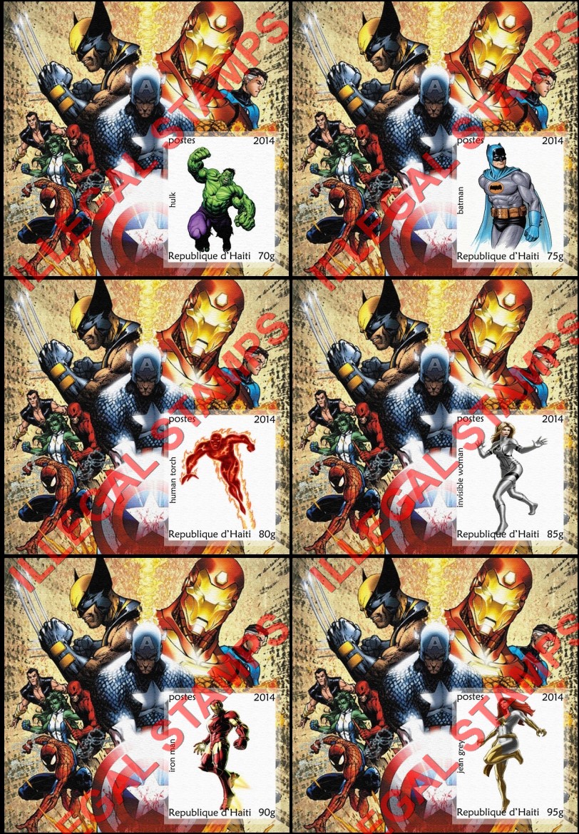 Haiti 2014 Comic Book Superheroes Illegal Stamp Souvenir Sheets of 1 (Part 4) Haiti 2014 Comic Book Superheroes Illegal Stamp Souvenir Sheets of 1 (Part 4)