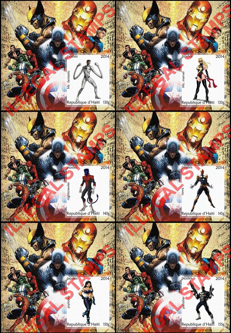 Haiti 2014 Comic Book Superheroes Illegal Stamp Souvenir Sheets of 1 (Part 6) Haiti 2014 Comic Book Superheroes Illegal Stamp Souvenir Sheets of 1 (Part 6)