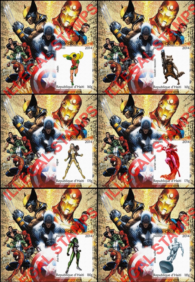 Haiti 2014 Comic Book Superheroes Illegal Stamp Souvenir Sheets of 1 (Part 7) Haiti 2014 Comic Book Superheroes Illegal Stamp Souvenir Sheets of 1 (Part 7)