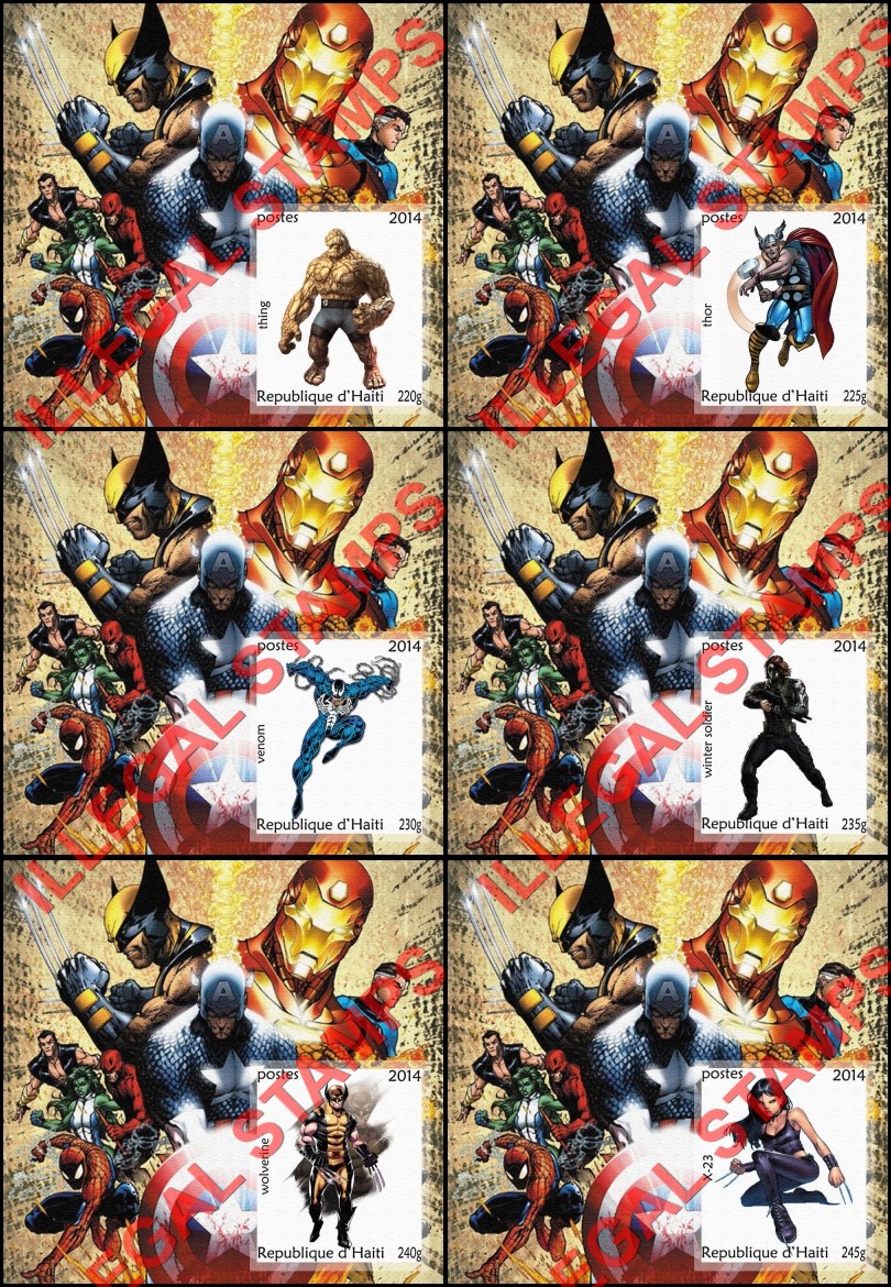 Haiti 2014 Comic Book Superheroes Illegal Stamp Souvenir Sheets of 1 (Part 9) Haiti 2014 Comic Book Superheroes Illegal Stamp Souvenir Sheets of 1 (Part 9)