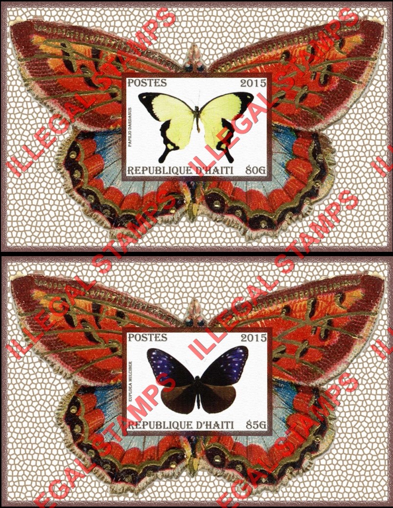 Haiti 2015 Butterflies Illegal Stamp Souvenir Sheets of 1 (Part 4) Haiti 2015 Butterflies Illegal Stamp Souvenir Sheets of 1 (Part 4)