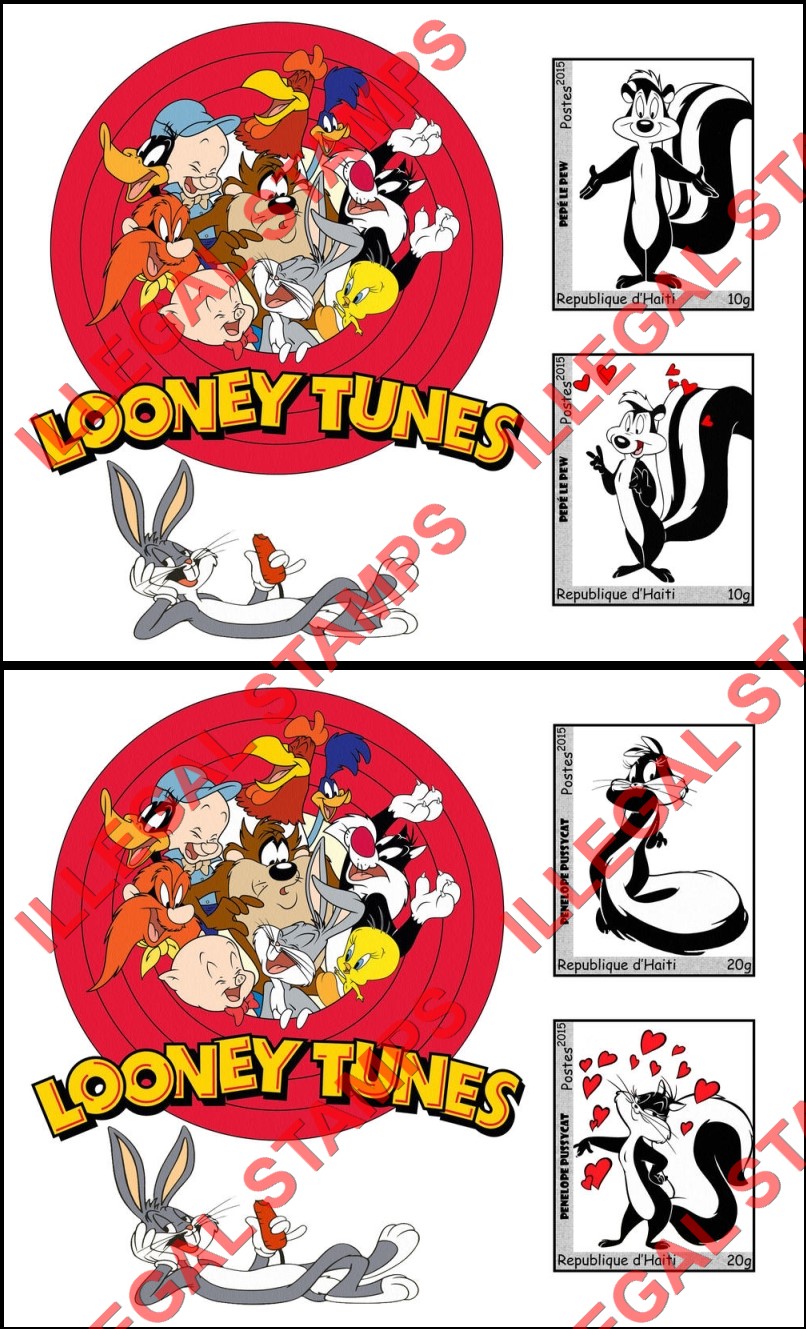Haiti 2015 Warner Brothers Looney Tunes Single Comic Characters Illegal Stamp Souvenir Sheets of 2 (Part 1) Haiti 2015 Warner Brothers Looney Tunes Single Comic Characters Illegal Stamp Souvenir Sheets of 2 (Part 1)