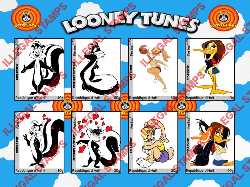 Haiti 2015 Warner Brothers Looney Tunes Multiple Comic Characters Illegal Stamp Souvenir Sheets of 8 (Part 1) Haiti 2015 Warner Brothers Looney Tunes Multiple Comic Characters Illegal Stamp Souvenir Sheets of 8 (Part 1)