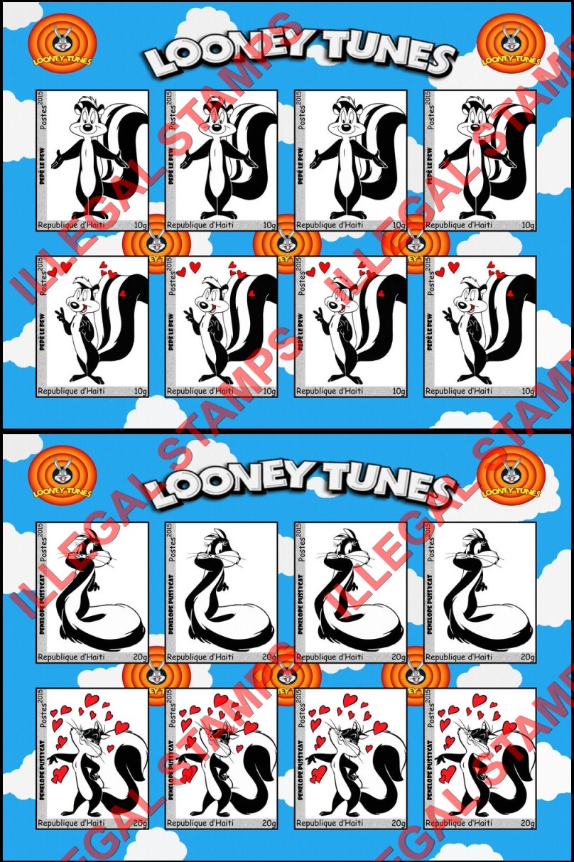 Haiti 2015 Warner Brothers Looney Tunes Single Comic Characters Illegal Stamp Souvenir Sheets of 8 (Part 1) Haiti 2015 Warner Brothers Looney Tunes Single Comic Characters Illegal Stamp Souvenir Sheets of 8 (Part 1)