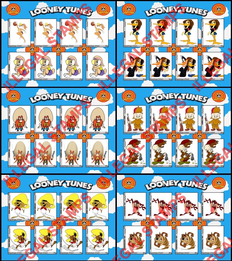 Haiti 2015 Warner Brothers Looney Tunes Single Comic Characters Illegal Stamp Souvenir Sheets of 8 (Part 2) Haiti 2015 Warner Brothers Looney Tunes Single Comic Characters Illegal Stamp Souvenir Sheets of 8 (Part 2)