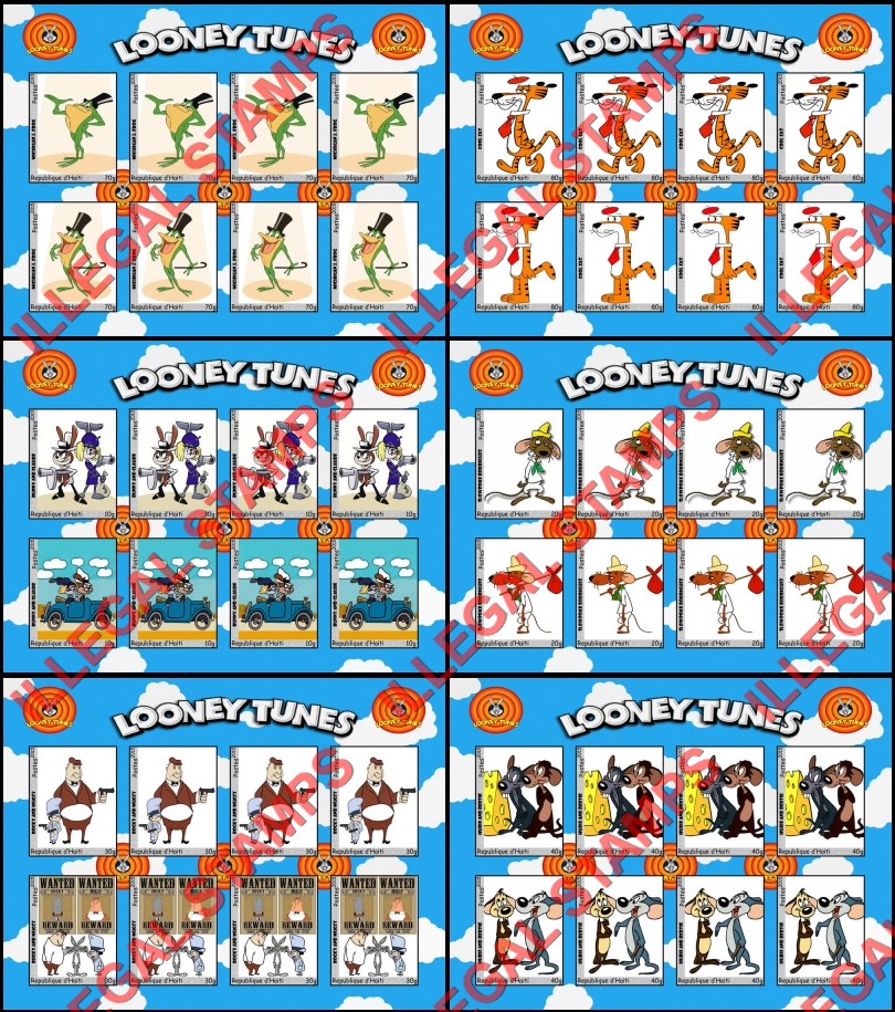 Haiti 2015 Warner Brothers Looney Tunes Single Comic Characters Illegal Stamp Souvenir Sheets of 8 (Part 4) Haiti 2015 Warner Brothers Looney Tunes Single Comic Characters Illegal Stamp Souvenir Sheets of 8 (Part 4)