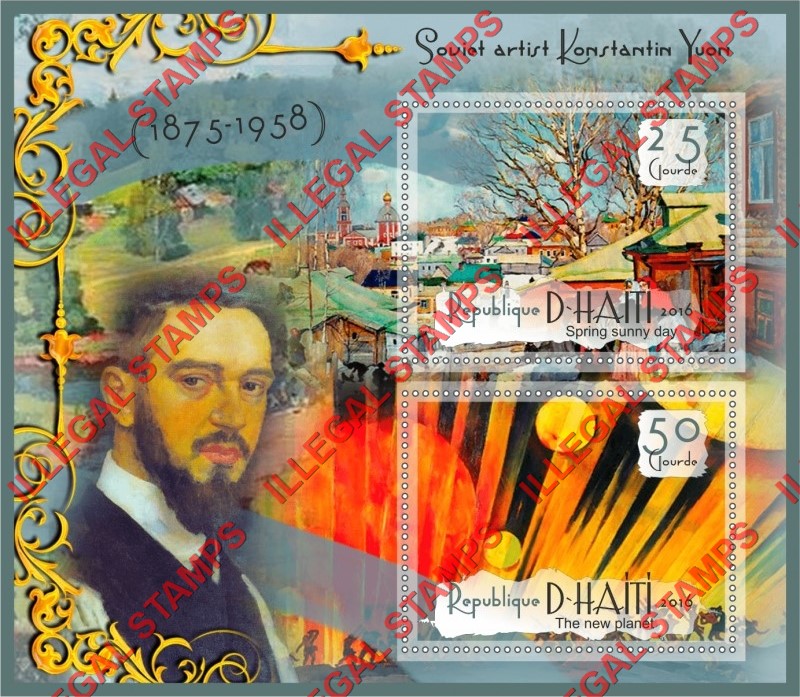 Haiti 2016 Paintings by Konstantin Yuon Illegal Stamp Souvenir Sheet of 2 Haiti 2016 Paintings by Konstantin Yuon Illegal Stamp Souvenir Sheet of 2