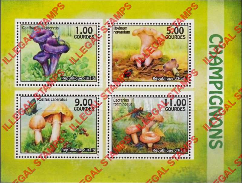 Haiti 2017 Mushrooms Illegal Stamp Souvenir Sheet of 4 Haiti 2017 Mushrooms Illegal Stamp Souvenir Sheet of 4