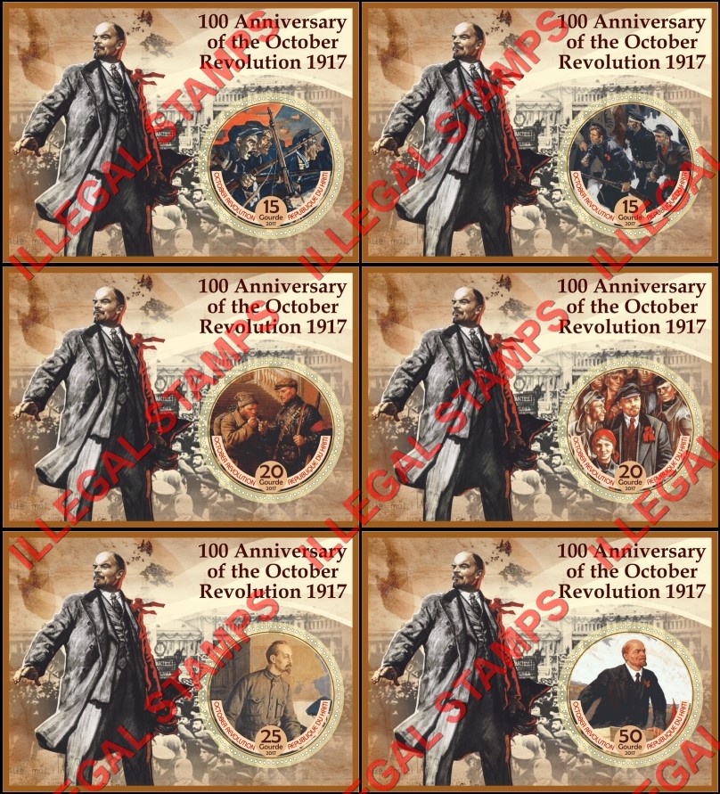 Haiti 2017 October Revolution in Russia 1917 Illegal Stamp Souvenir Sheets of 1 Haiti 2017 October Revolution in Russia 1917 Illegal Stamp Souvenir Sheets of 1