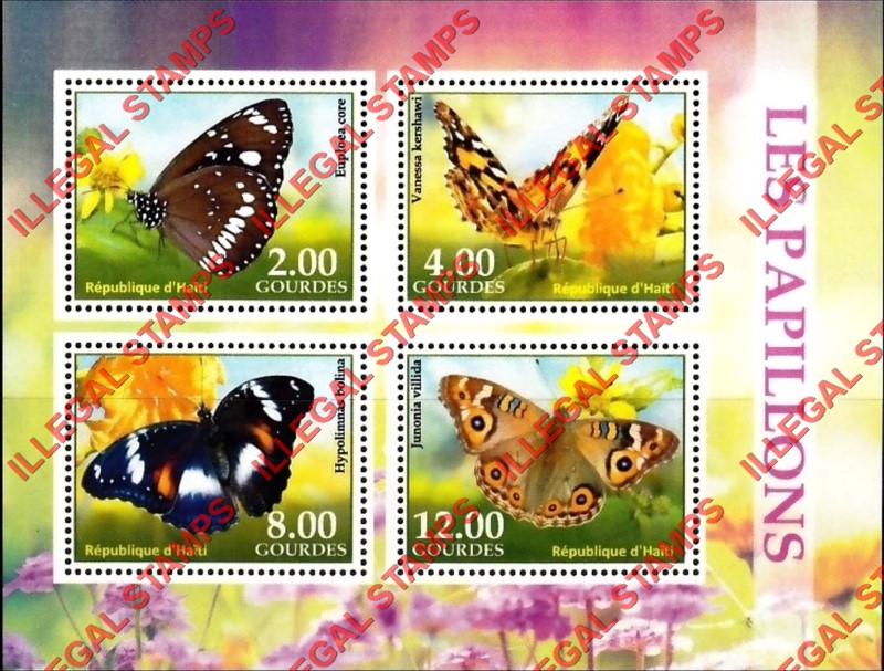 Haiti 2018 Butterflies Illegal Stamp Souvenir Sheet of 4 Haiti 2018 Butterflies Illegal Stamp Souvenir Sheet of 4