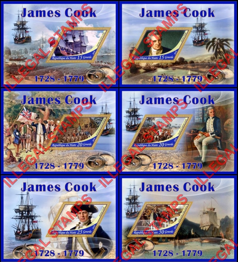 Haiti 2018 James Cook Illegal Stamp Souvenir Sheets of 1 Haiti 2018 James Cook Illegal Stamp Souvenir Sheets of 1