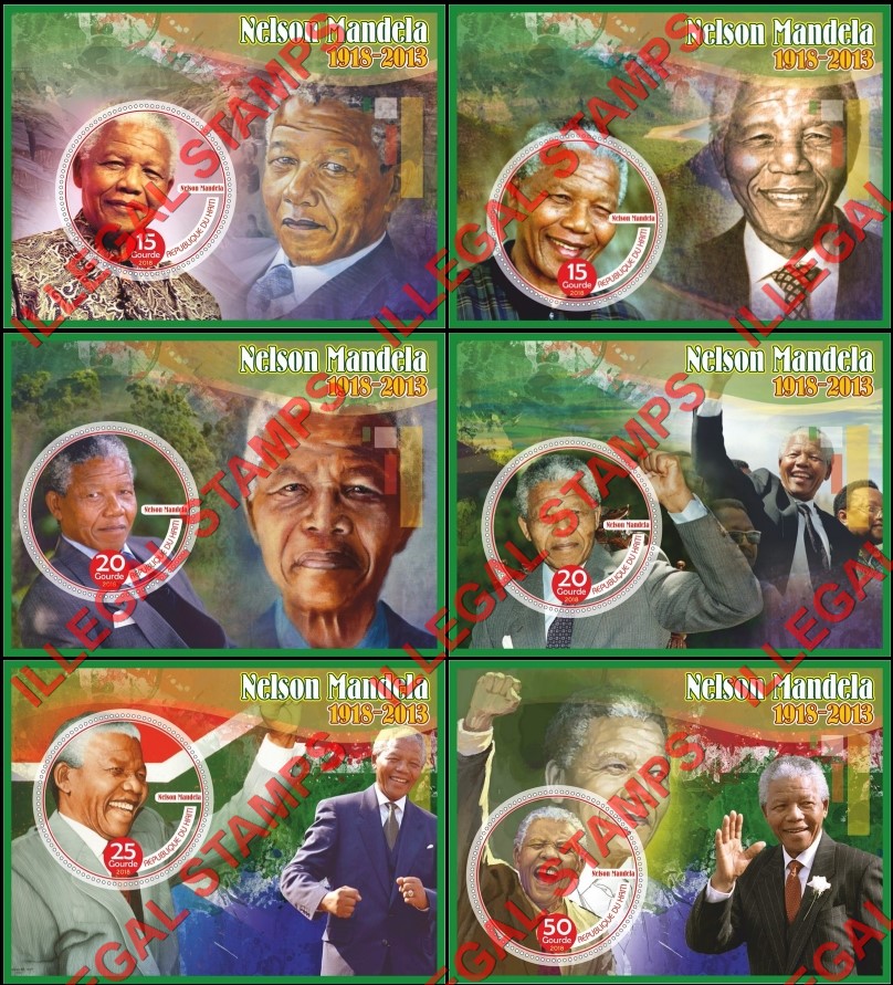 Haiti 2018 Nelson Mandela Illegal Stamp Souvenir Sheets of 1 Haiti 2018 Nelson Mandela Illegal Stamp Souvenir Sheets of 1