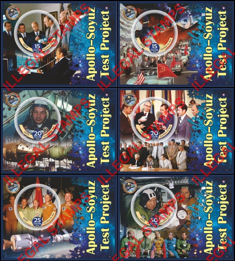 Haiti 2018 Space Apollo Soyuz Test Project Illegal Stamp Souvenir Sheets of 1 Haiti 2018 Space Apollo Soyuz Test Project Illegal Stamp Souvenir Sheets of 1