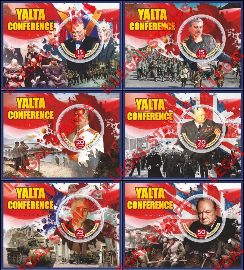 Haiti 2018 Yalta Conference (different) Illegal Stamp Souvenir Sheets of 1 Haiti 2018 Yalta Conference (different) Illegal Stamp Souvenir Sheets of 1
