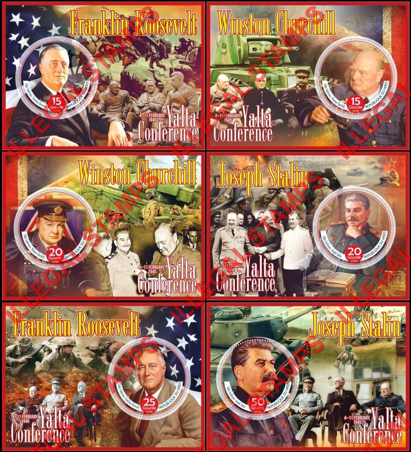 Haiti 2018 Yalta Conference Illegal Stamp Souvenir Sheets of 1 Haiti 2018 Yalta Conference Illegal Stamp Souvenir Sheets of 1